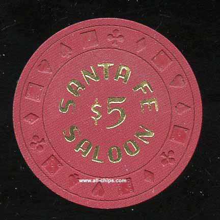 $5 Santa Fe Saloon 1st issue 1981 Goldfield, NV.
