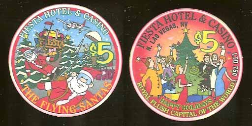 $5 Fiesta Happy Holidays 1998 The Flying Santa's