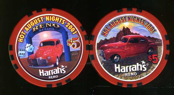 $5 Harrahs Reno Hot August Nights 2001