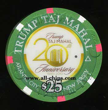 TAJ-25m $25 Trump Taj Mahal 20th Anniversary