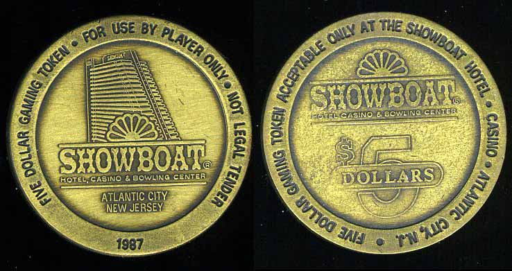 T SHO-5 $5 Showboat 1987 Slot Token
