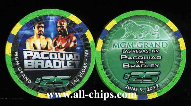 $25 MGM Grand Pacquiao vs Bradley June 9th 2012 Boxing