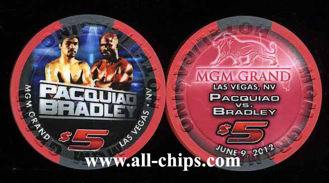 $5 MGM Grand Pacquiao vs Bradley June 9th 2012 Boxing