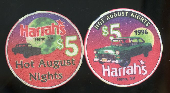 $5 Harrahs Hot August Nights 1996 Reno