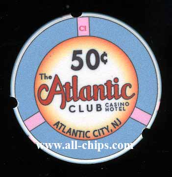 ACH-.50 50c Atlantic Club Chipco Notched Sample