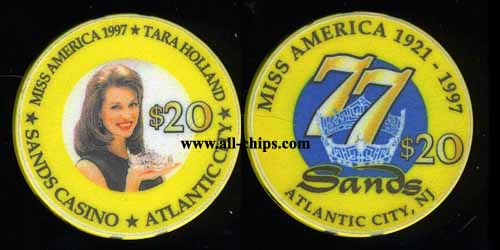 SAN-20aa $20 Sands Miss America RARE Error Not Numbered
