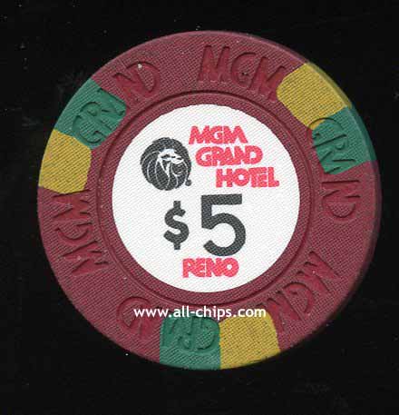 $5 MGM Grand Hotel 1st issue 1980s