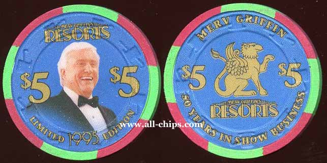 RES-5ea $5 Resorts Merv 50 Years in Show Business Rare Prototype