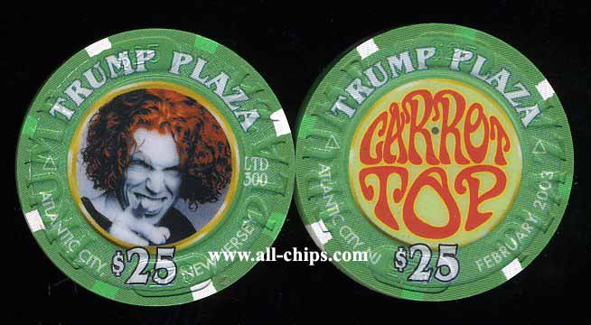 TPP-25e Trump Plaza $25 carrot Top LTD 300 UNC