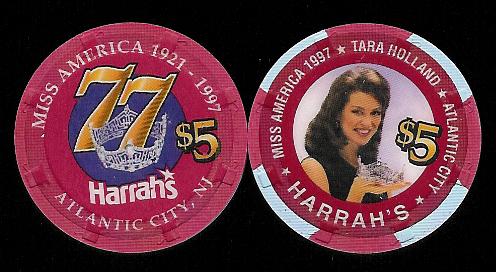 HAR-5i $5 Harrahs 1997  Miss America Tara Holland 