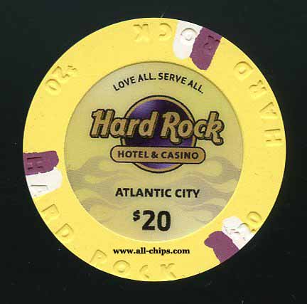 HRC-20 $20 Hard Rock Atlantic City 1st issue AU/UNC OBS