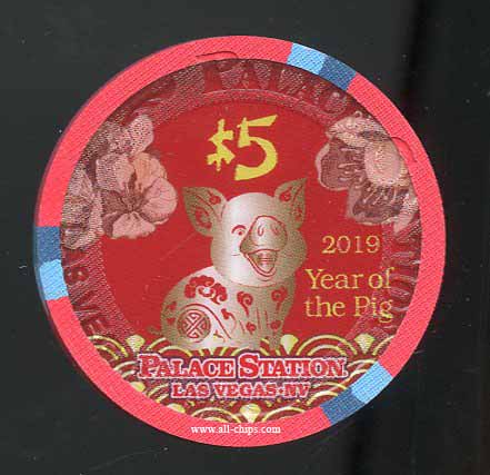$5 Palace Station Chinese New Year of the Pig #1 of 2