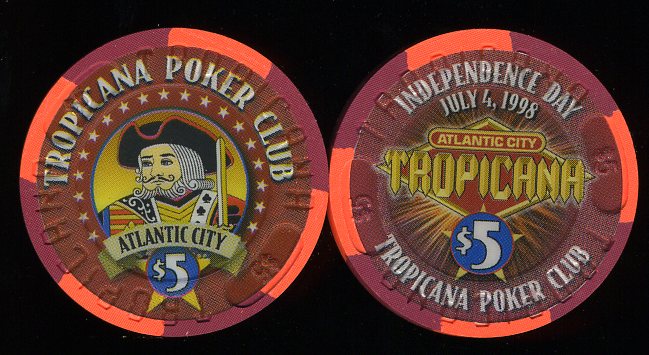 TRO-5q $5 Tropicana Poker Club 4th of July 1998