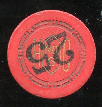 Harolds Club Roulette Red NO. 6 1950s