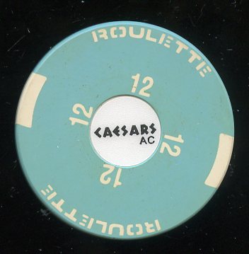 Caesars AC 3rd issue Roulette Lt. Blue Table 12