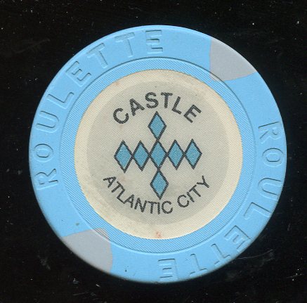 Trump Castle Roulette Lt. Blue 7 Diamonds