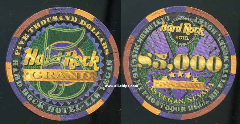 Hard Rock Las Vegas 2002 MOBY $5 Casino Chip Mint/Uncirculated LTD 5000 