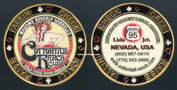 Madame Beverly Harrell's Cottontail Ranch Club Metal Token