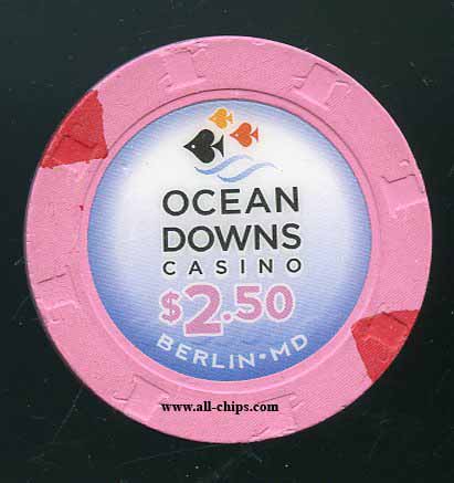 $2.50 Ocean Downs Casino 1st issue Berlin MD