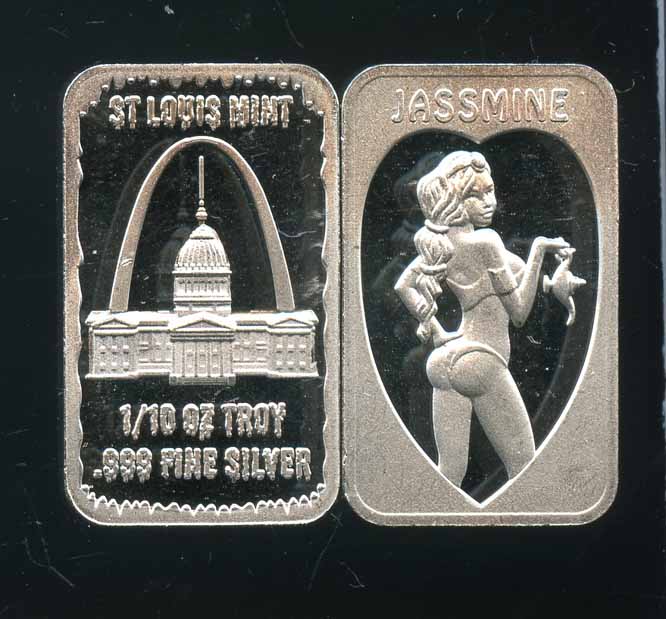 STL Mint Jassmine 1/10th oz .999 Fine Silver Mini Bar