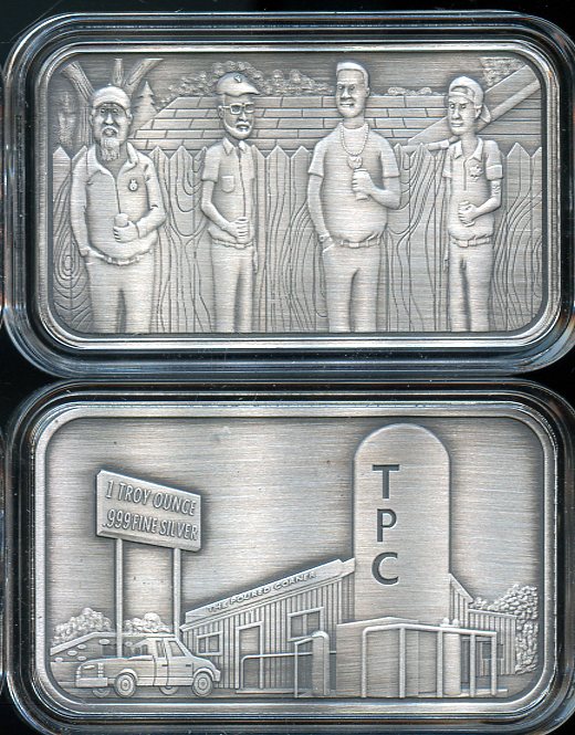 1 OZ The Poured Corner Kings of the Hill Antiqued .999 Fine Silver Bar