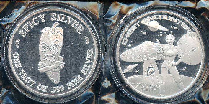 SS-32 Spicy Silver Chest Encounters 1 oz fine silver round