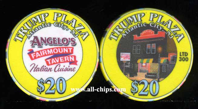 TPP-20e $20 Trump Plaza Angelos Fairmount Tavern