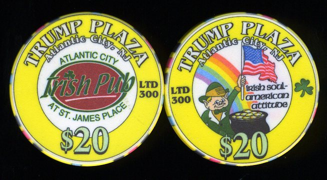 TPP-20d $20 Trump Plaza Irish Pub at St. James Place