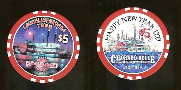 $5 Colorado Belle Happy New Year 1999