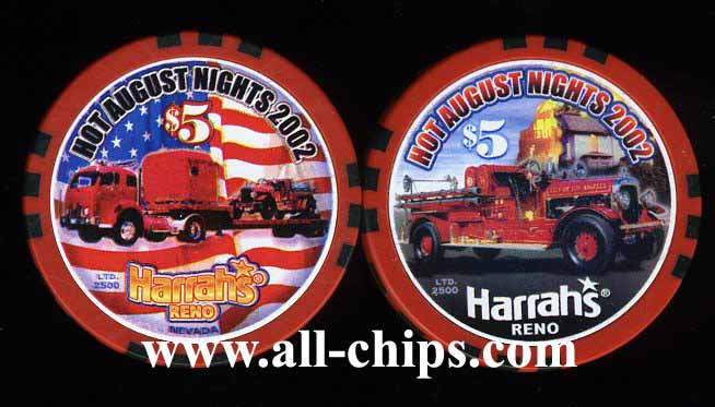 $5 Harrahs Reno Hot August Nights 2002