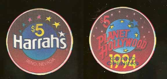 $5 Harrahs Planet Hollywood Grand Opening 1994