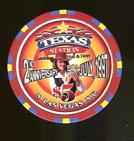 $5 Texas Station 2nd Anniversary July 1997
