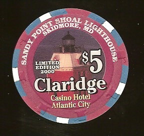 CLA-5ak $5 Claridge Sandy Piont Shoal Lighthouse Skidmore, MD.