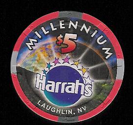 $5 Harrahs Laughlin Millennium 2000