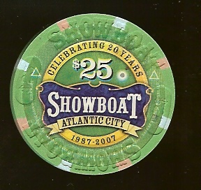 SHO-25g  $25 Showboat 20th Anniversary