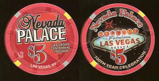 $5 Nevada Palace Centennial 100 Year Celebration