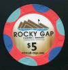 $5 Rocky Gap Casino Resort 2nd issue Cumberland, MD.