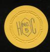 Harolds Club Roulette Yellow NO. 5 1950s
