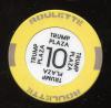 Trump Plaza 2nd issue Roulette Yellow Table 10