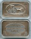 1 OZ Prosper Metals Patrick Mint Cherokee Strip Horse & Buggy Antiqued .999 Fine silver